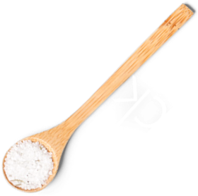 A measuring spoon of salt.